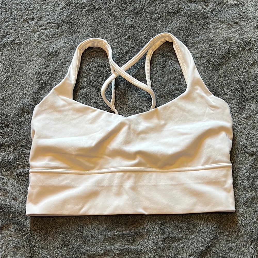 All in Motion White Racerback Sports Bra with Supportive Band